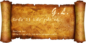 Grüll Lóránt névjegykártya
